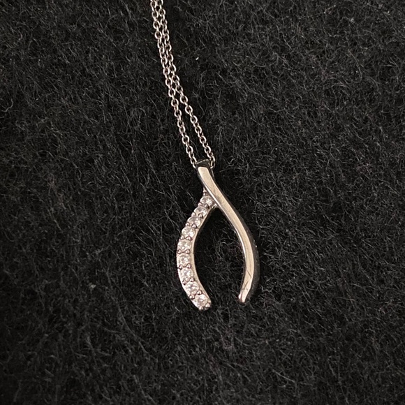 Mejuri Jewelry - Pave Wishbone Necklace 925 Sterling Silver & CZ